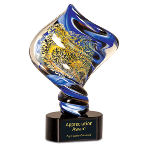 11" Diamond Twist Art Glass