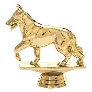 Alsatian Dog Figure, Gold - 4"