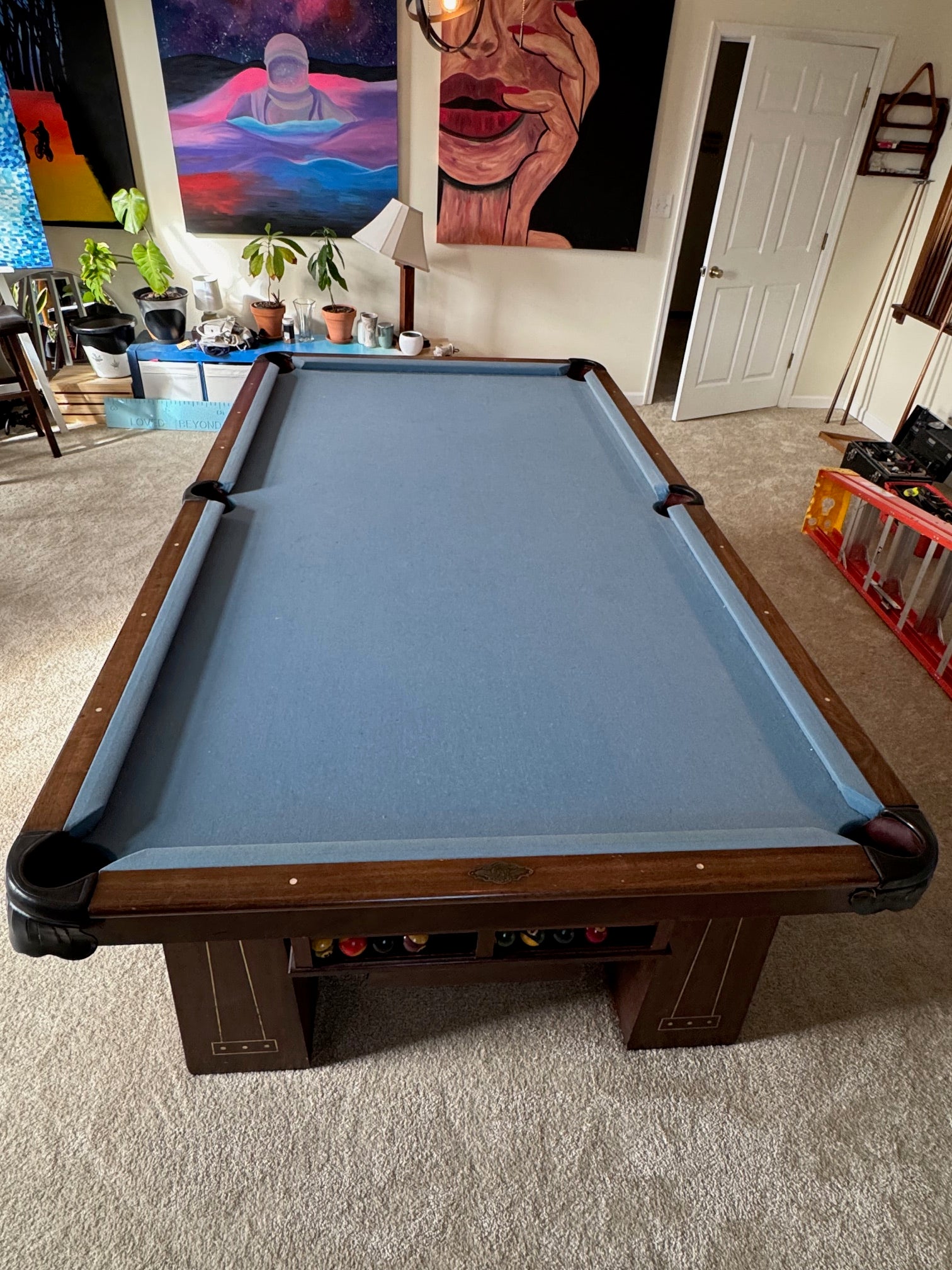 9' Antique Pool Table - view 6