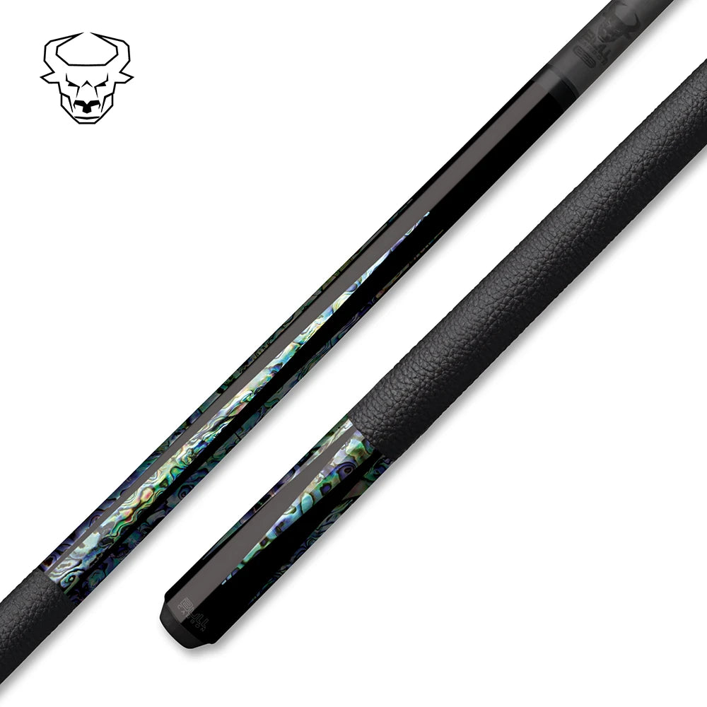 Bull Carbon 6 Pt. Leather Lore Wrap with Genuine Abalone, Butt Only