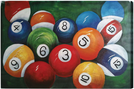 Billiard Balls on Green Felt