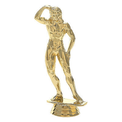 Body Builder Figure, Female, Gold - 5 1/4"