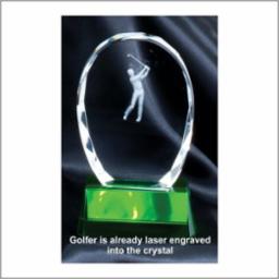 Golf Crystal Oval on Green Base