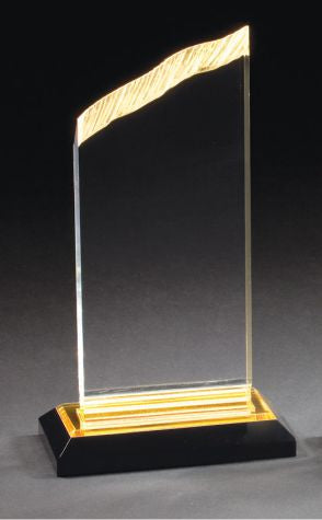 Chisel Top Acrylic Award with Black Base - view 2