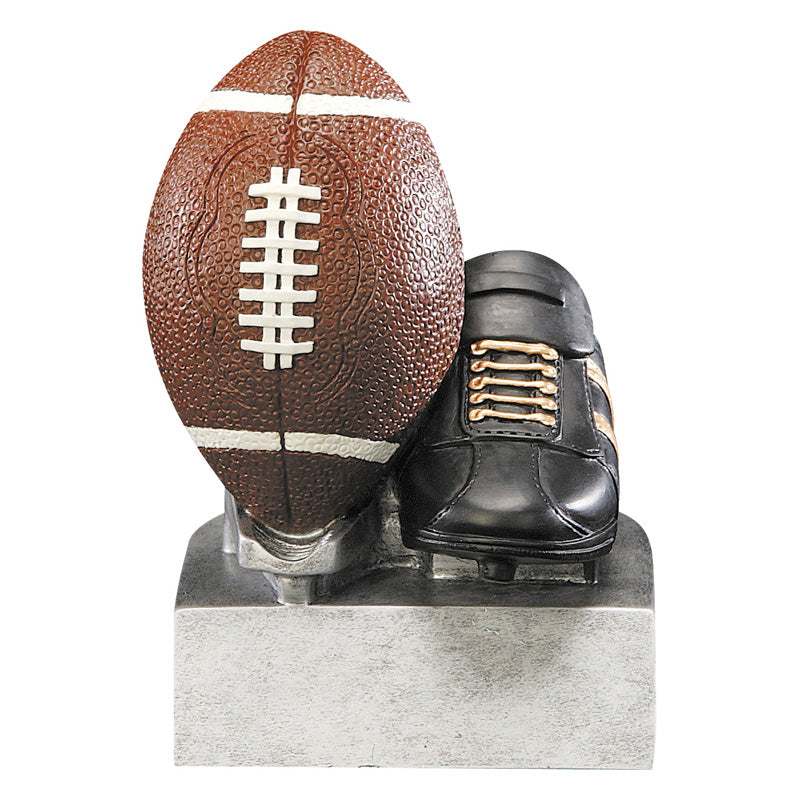 Football and Cleat 4" Resin Trophy - view 5