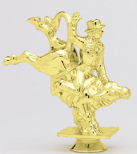 BULL WITH RIDER, 5" Trophy Figure