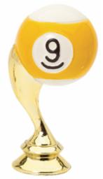 BILLIARDS 9 BALL, YL/WH 2 1/2"