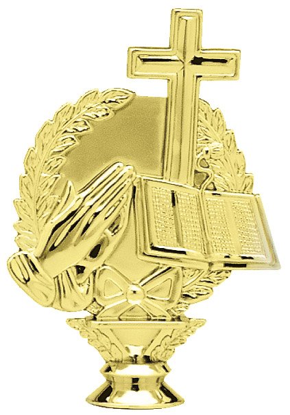 WREATH RELIGIOUS CROSS Trophy Figure