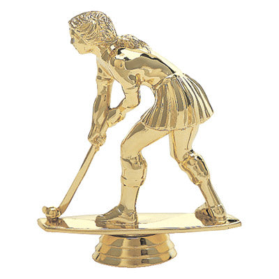 Field Hockey Figure, Female, Gold - 5"