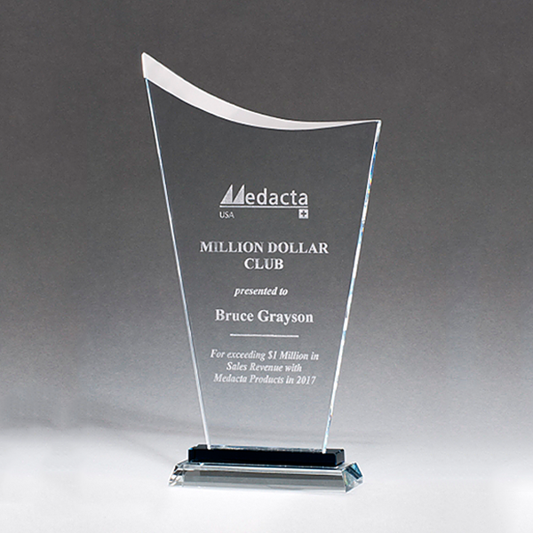 Clear Glass Award with Pedestal Base