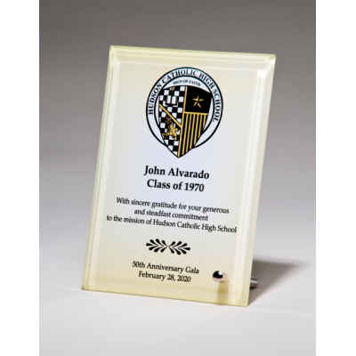 Sublimatable Glass Plaque with Decorative Post