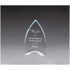Thick Flame Series Clear Glass Top with Brushed Silver Aluminum Base