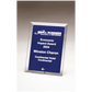 Clear Glass Plaque with Painted Black Background, Silver Plated Easel Post