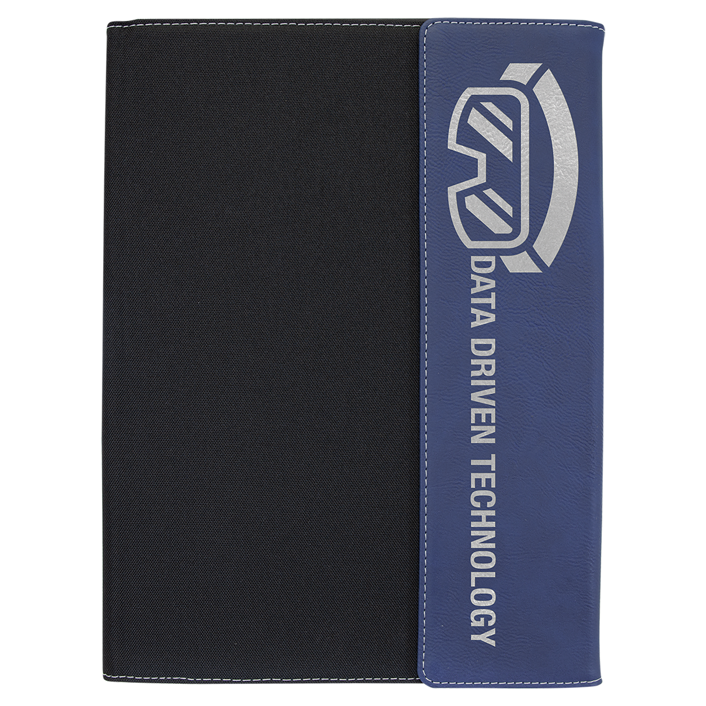 9 1/2"x12" Leatherette Black Canvas Portfolio w/Notepad