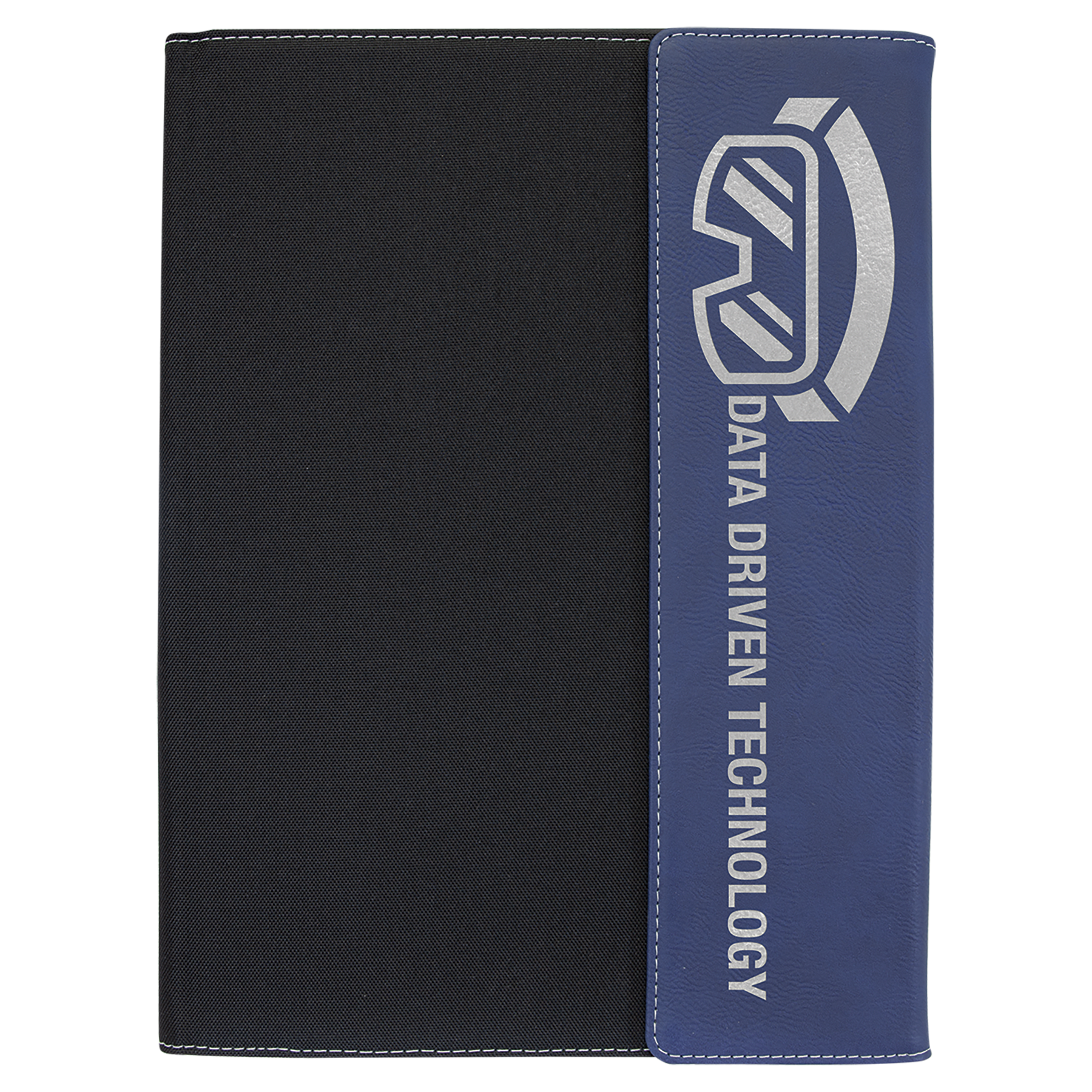 9 1/2"x12" Leatherette Black Canvas Portfolio w/Notepad