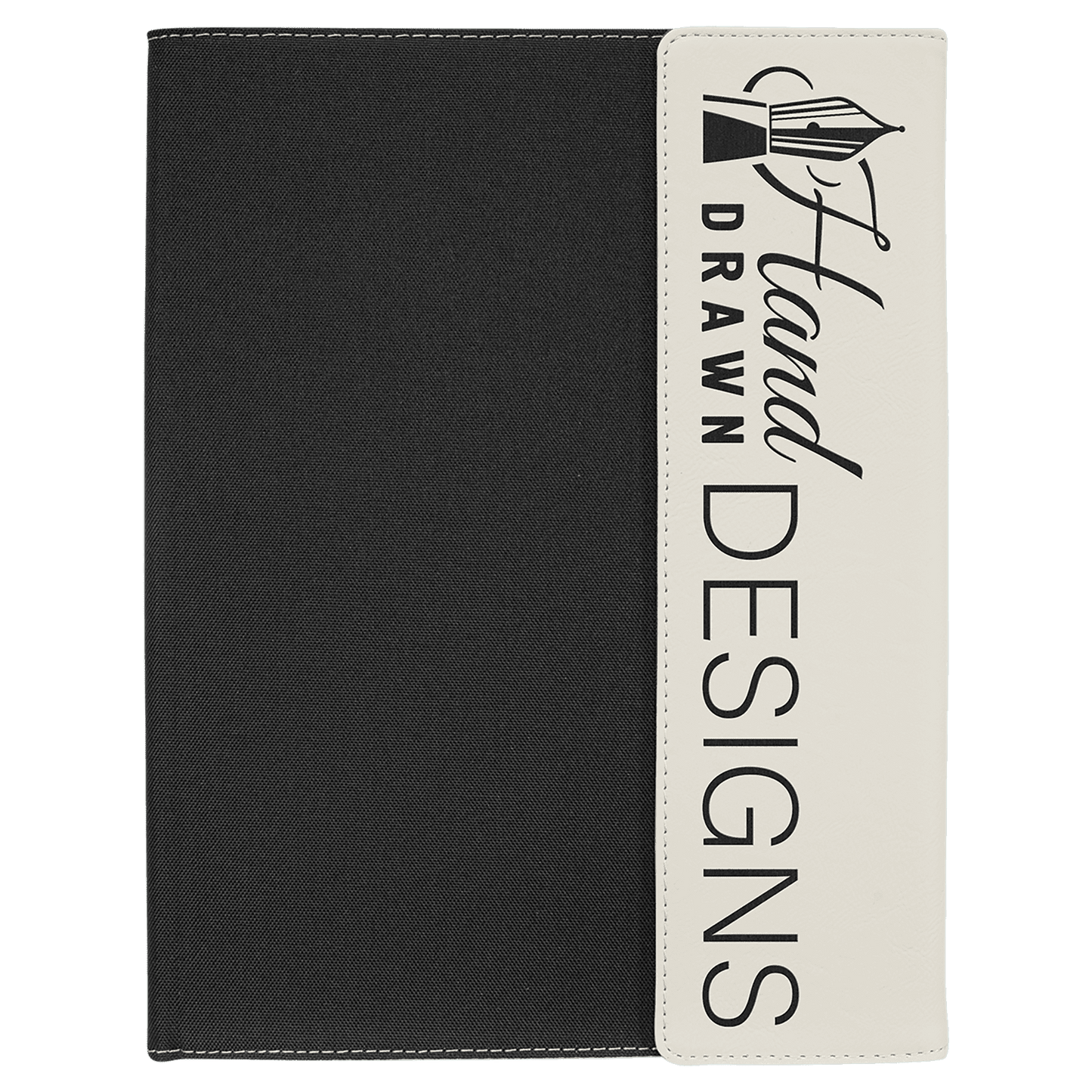 9 1/2"x12" Leatherette Black Canvas Portfolio w/Notepad - view 3