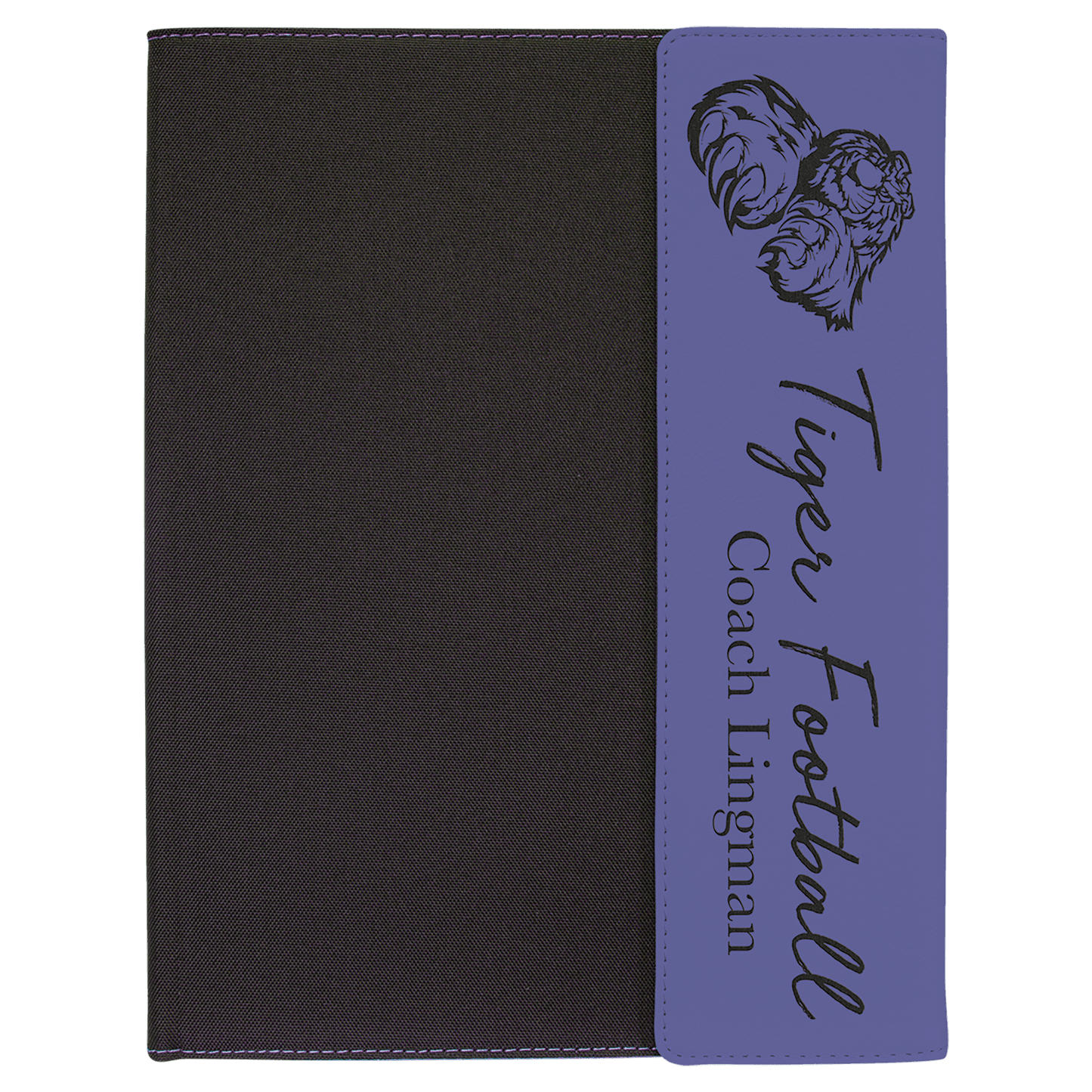 9 1/2"x12" Leatherette Black Canvas Portfolio w/Notepad - view 2