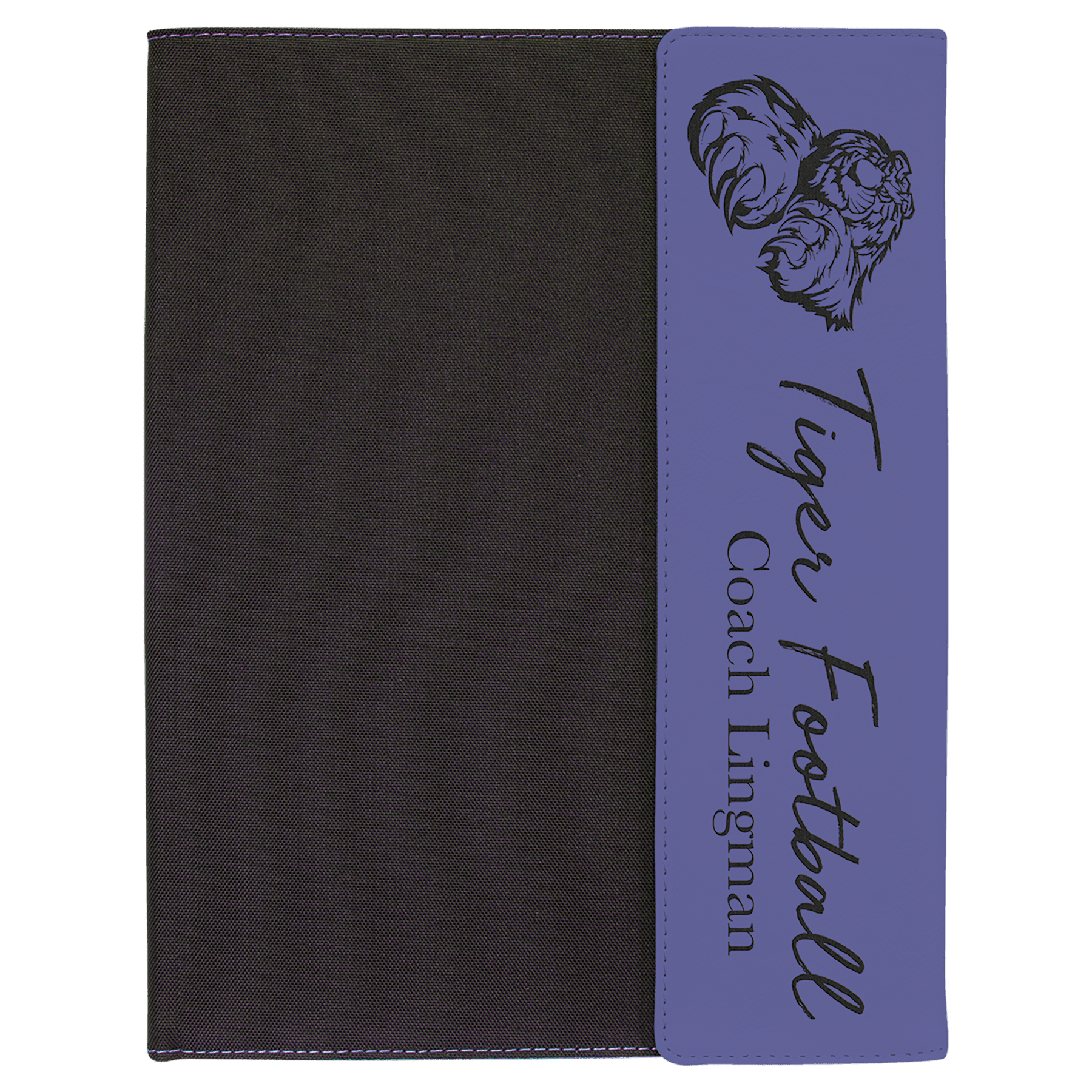 9 1/2"x12" Leatherette Black Canvas Portfolio w/Notepad - view 2