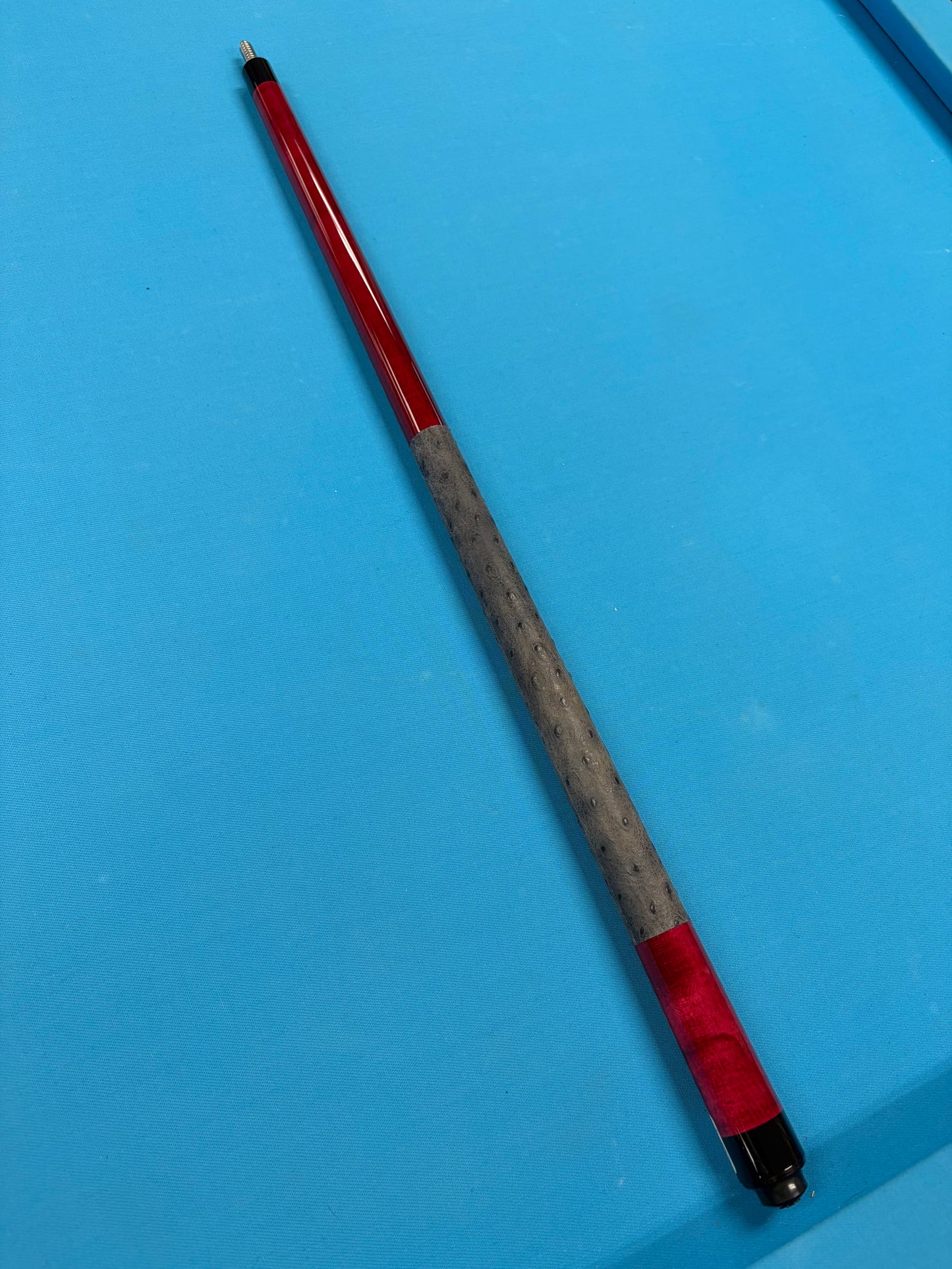 McDermott Pool Cue Burgundy Black Ostrich Wrap