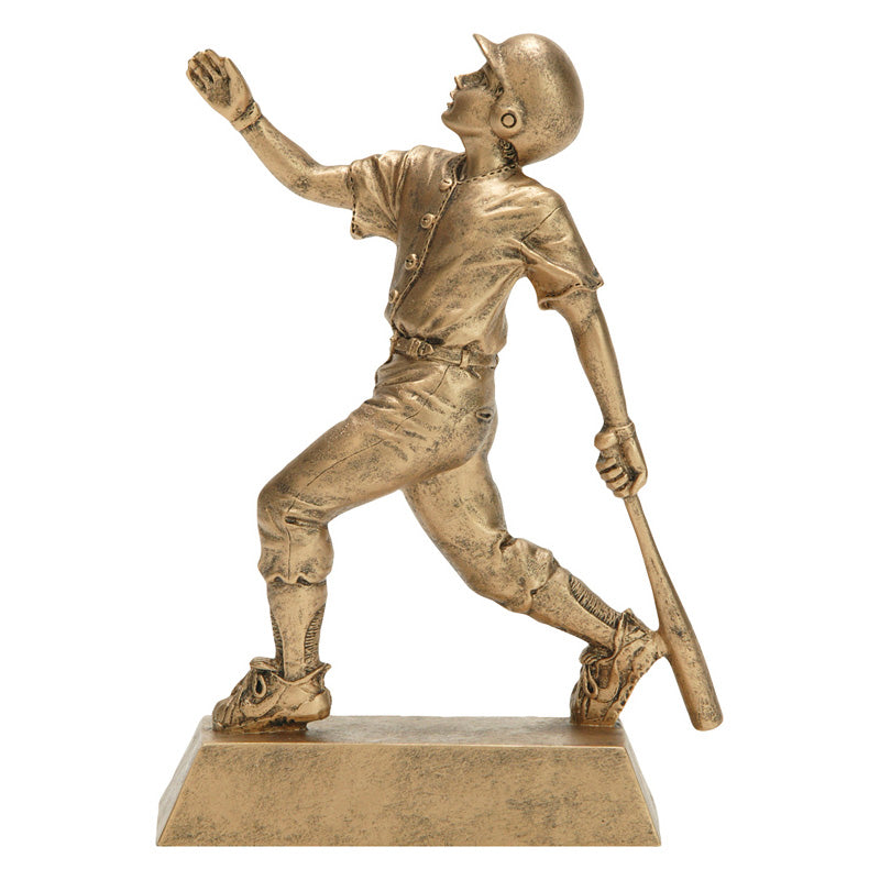 Gold Baseball Player Resin Figure 8"