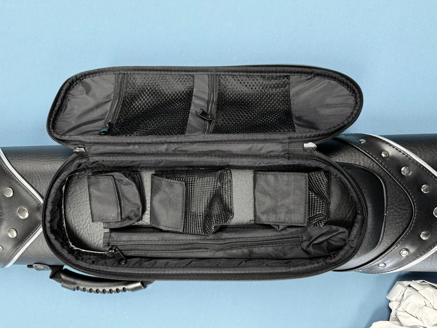 4x6 Riveted Black Cue Case with Silver Accents
