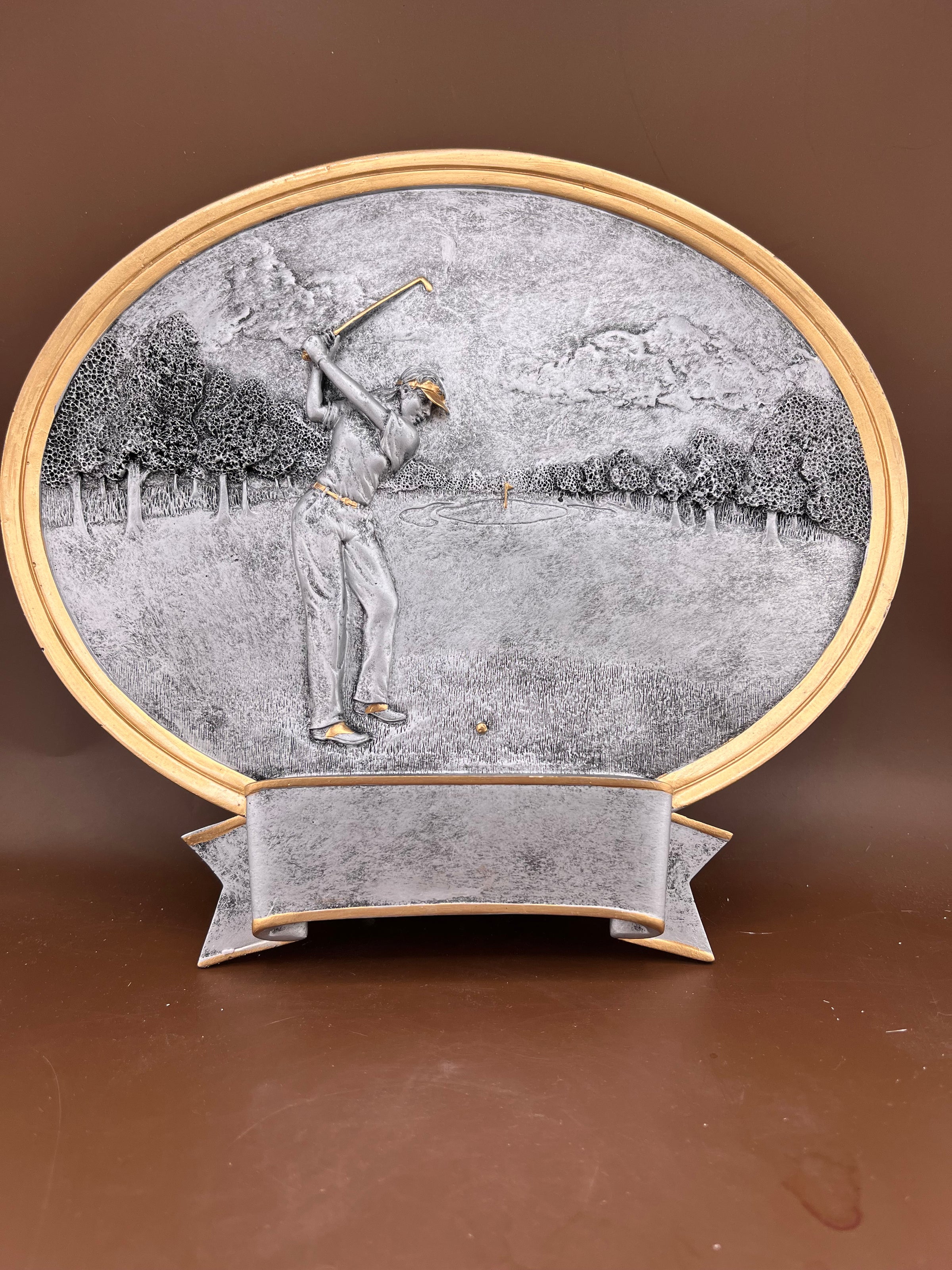 Female Golfer Oval Resin Trophy - view 3