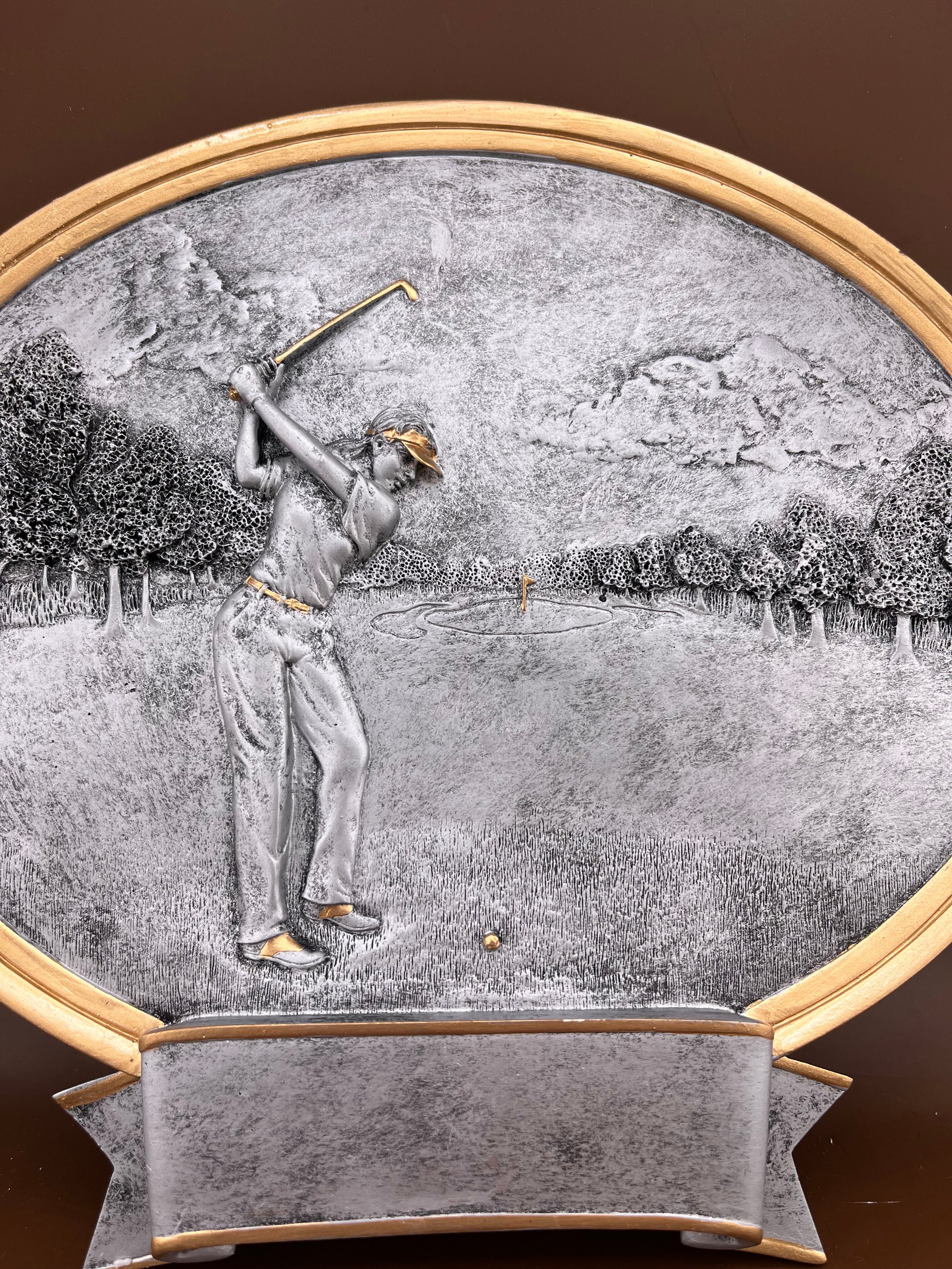 Female Golfer Oval Resin Trophy - view 4