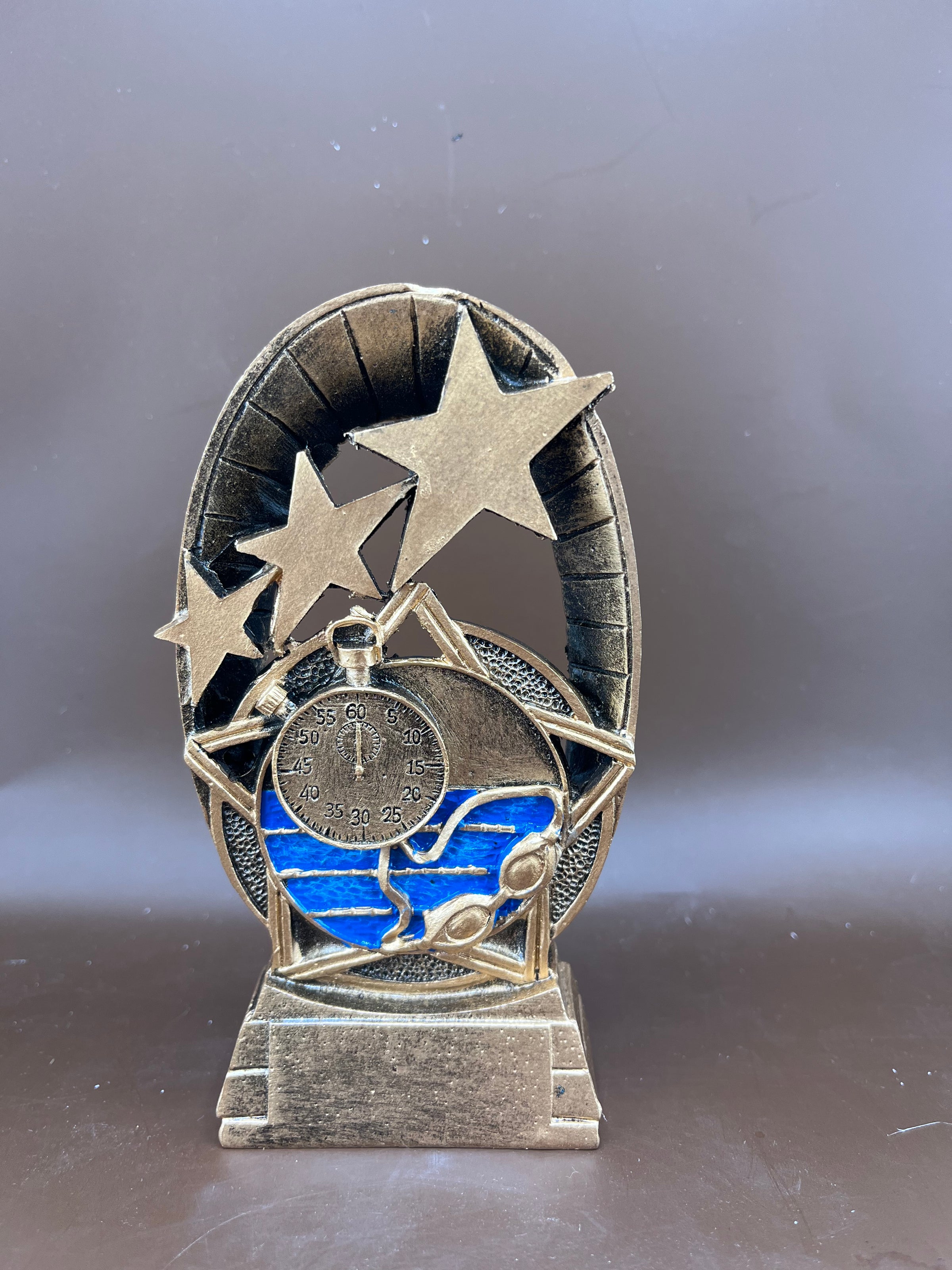 Swimming Resin Timer with Goggles Trophy