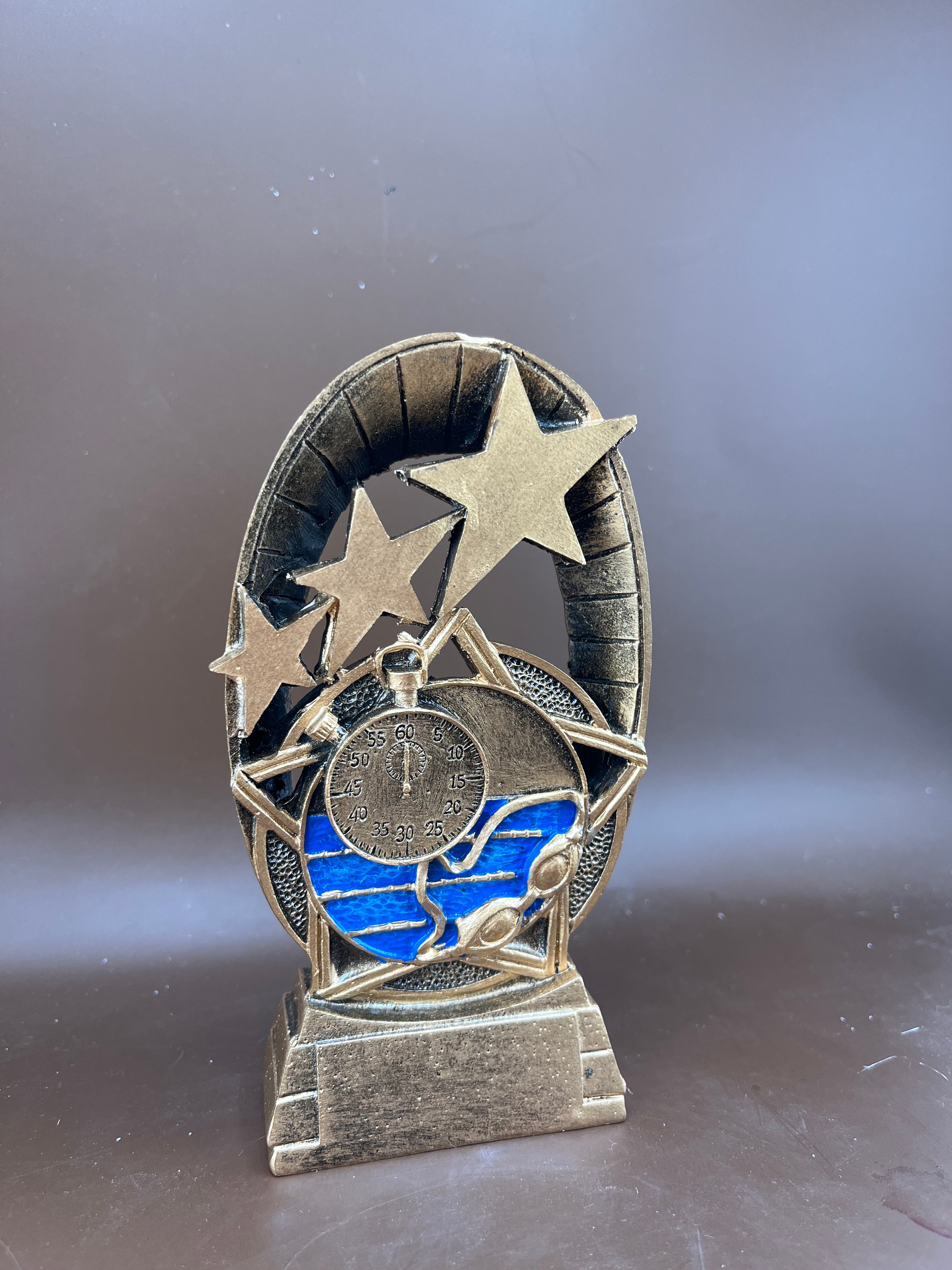 Swimming Resin Timer with Goggles Trophy - view 2
