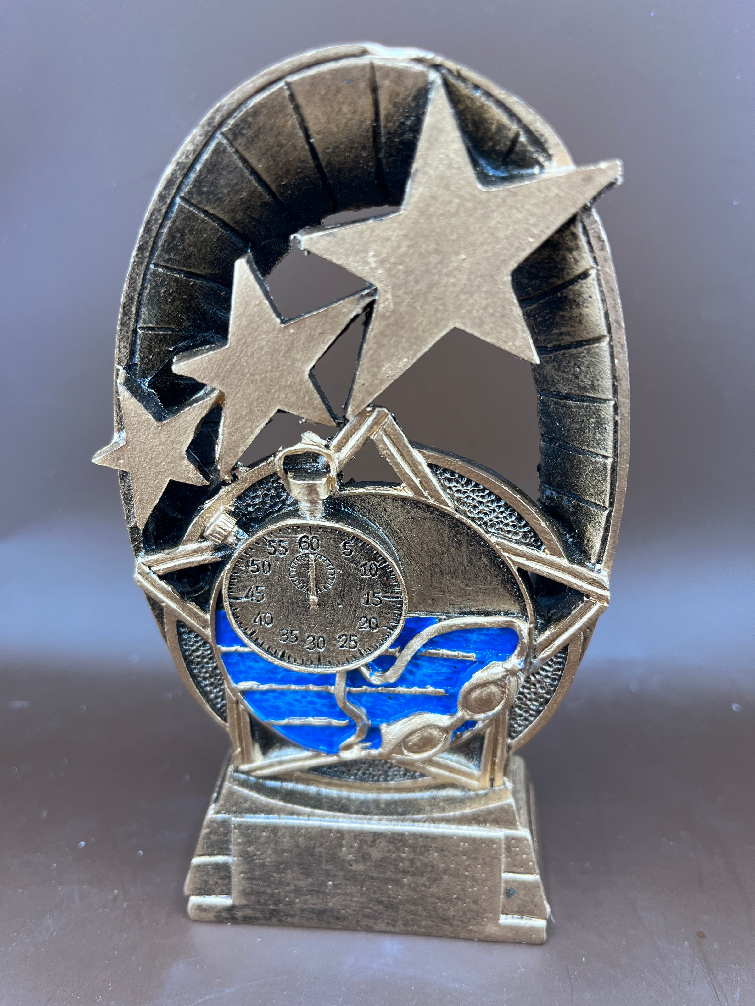 Swimming Resin Timer with Goggles Trophy - view 3