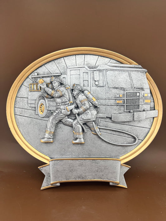 Firefighter Oval Resin