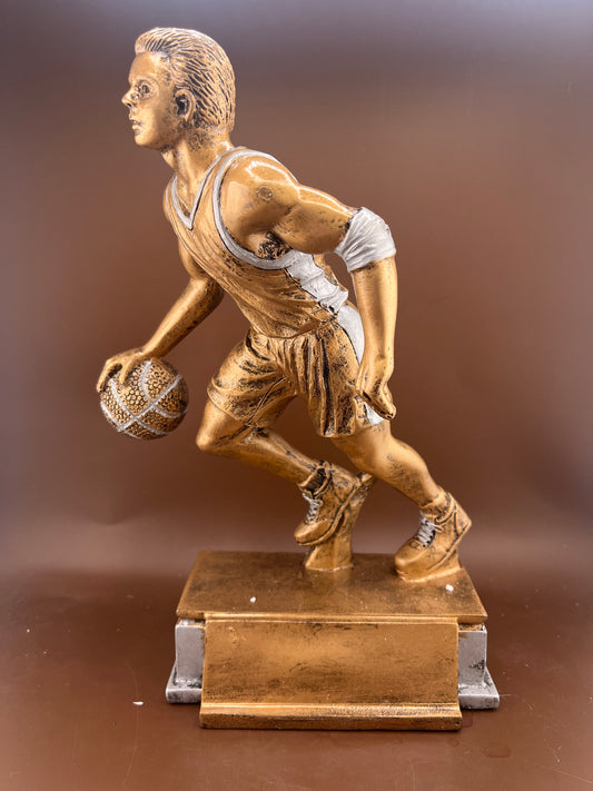 Male Basketball Dribbler Resin Trophy