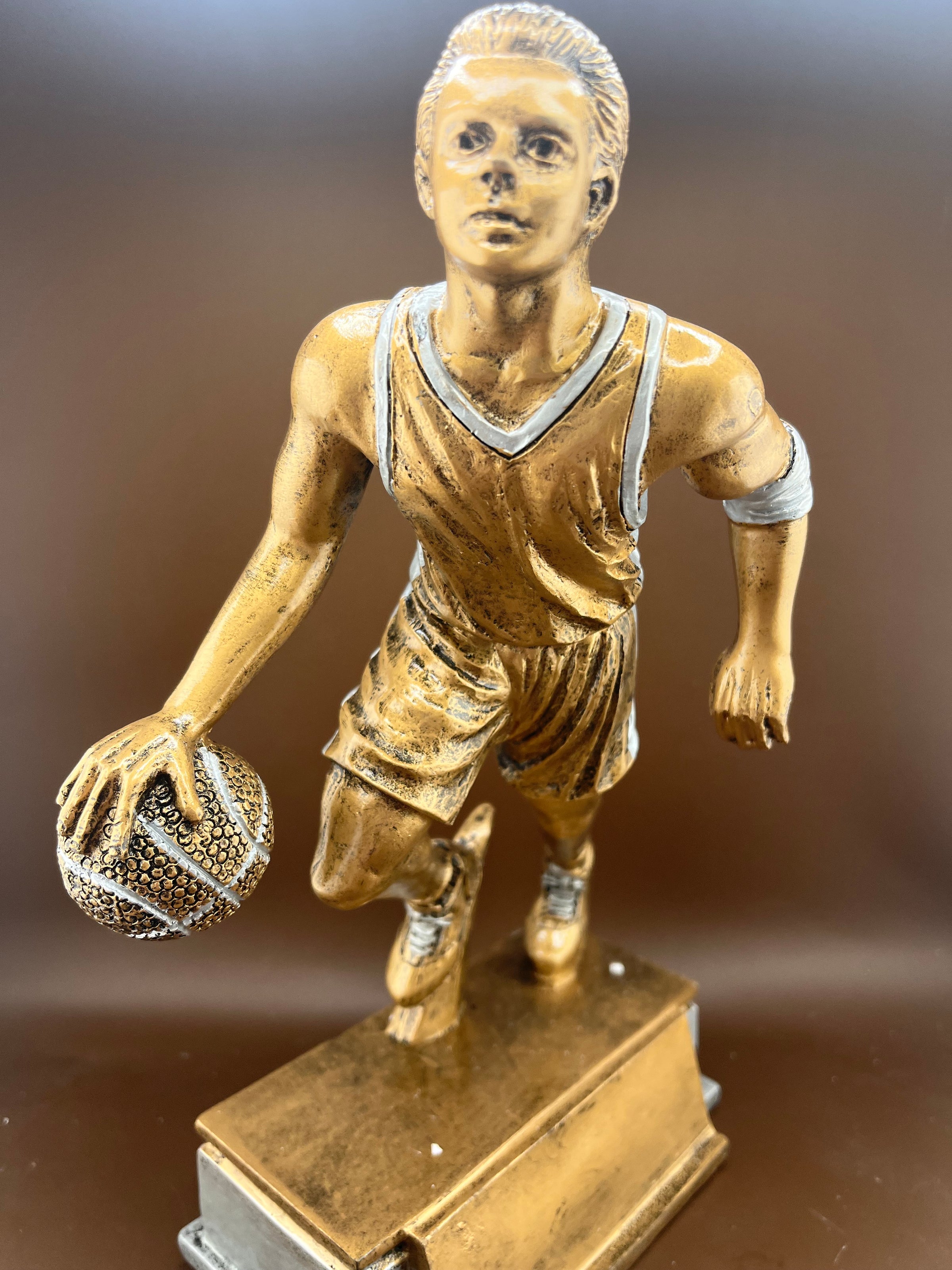 Male Basketball Dribbler Resin Trophy - view 3