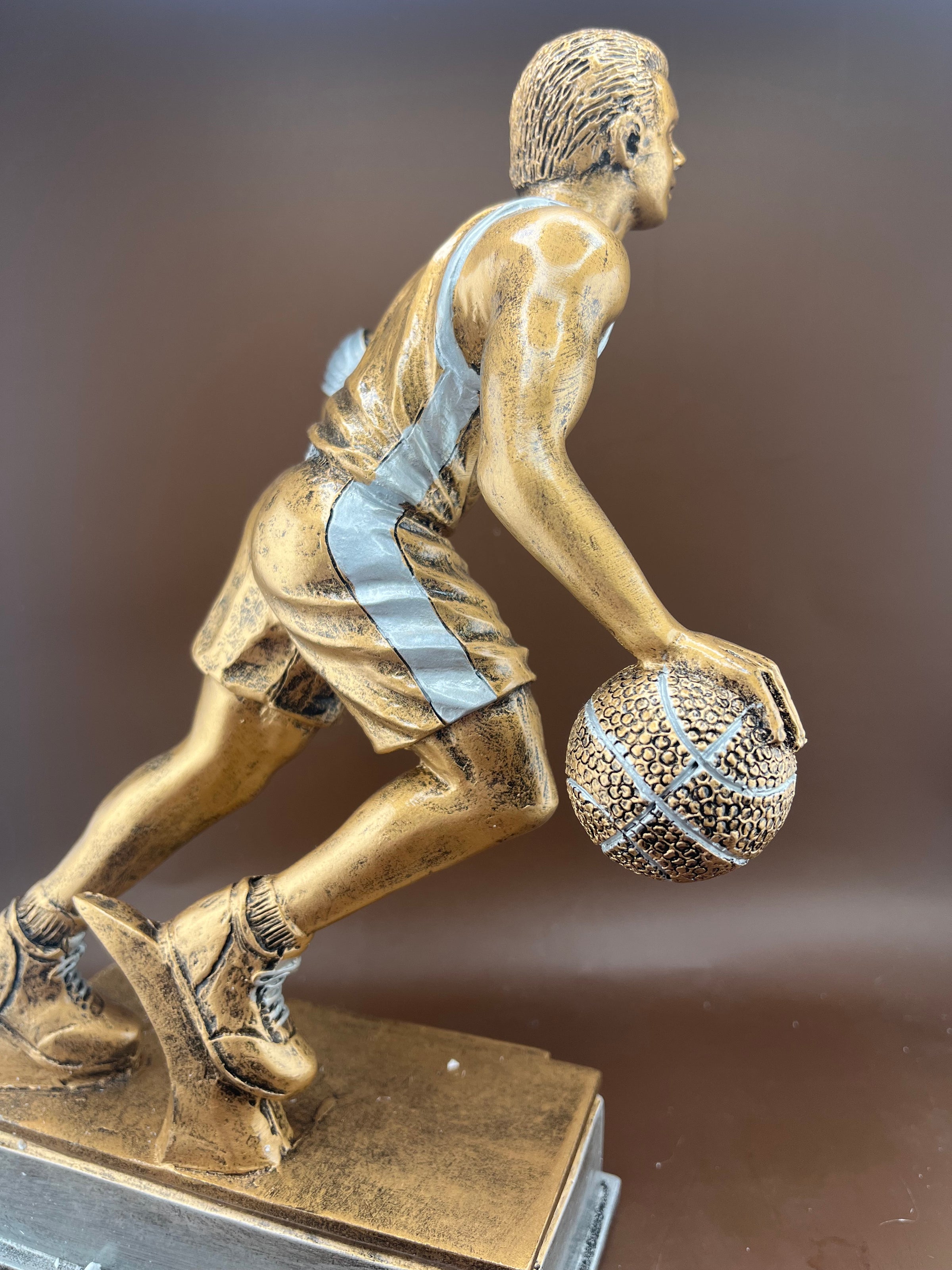 Male Basketball Dribbler Resin Trophy - view 4