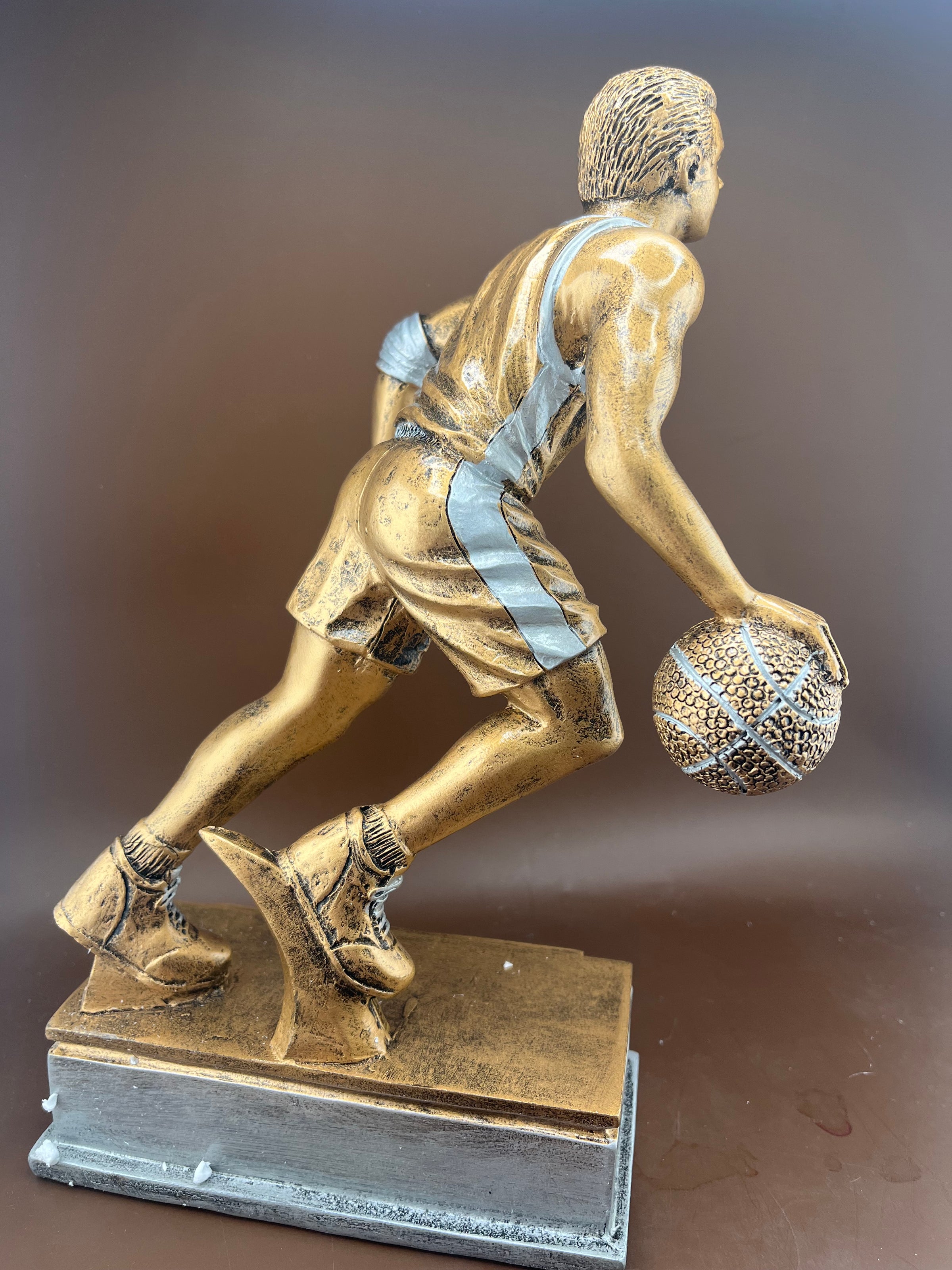 Male Basketball Dribbler Resin Trophy - view 5