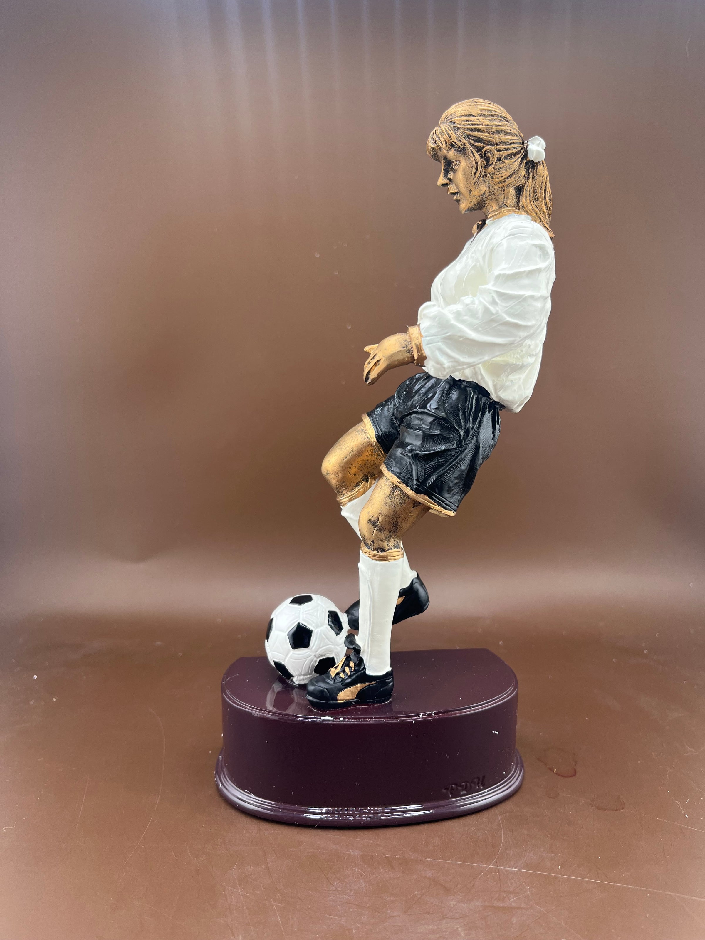 Female Soccer Player 8.25" Color Resin Trophy - view 3