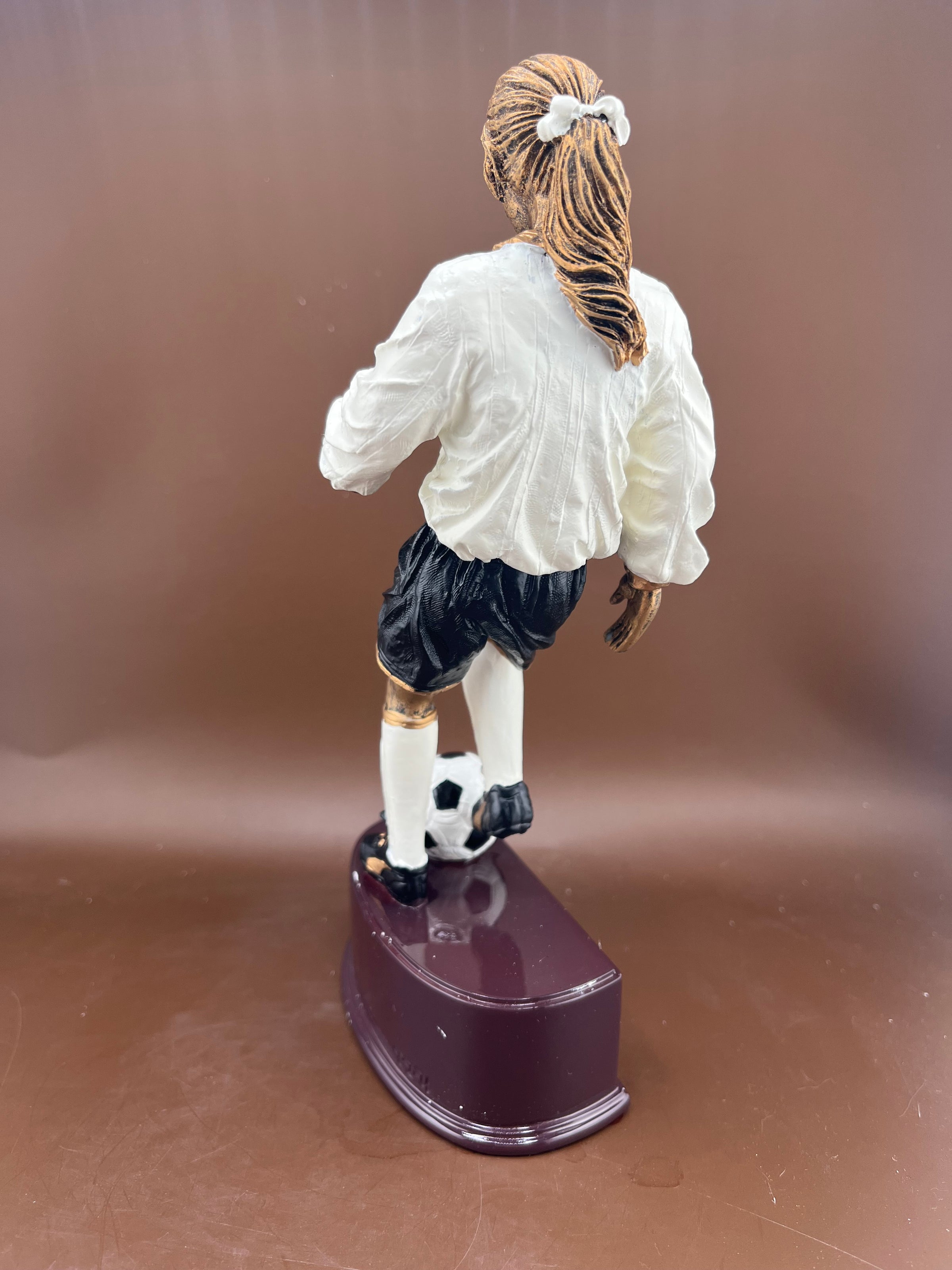 Female Soccer Player 8.25" Color Resin Trophy - view 4