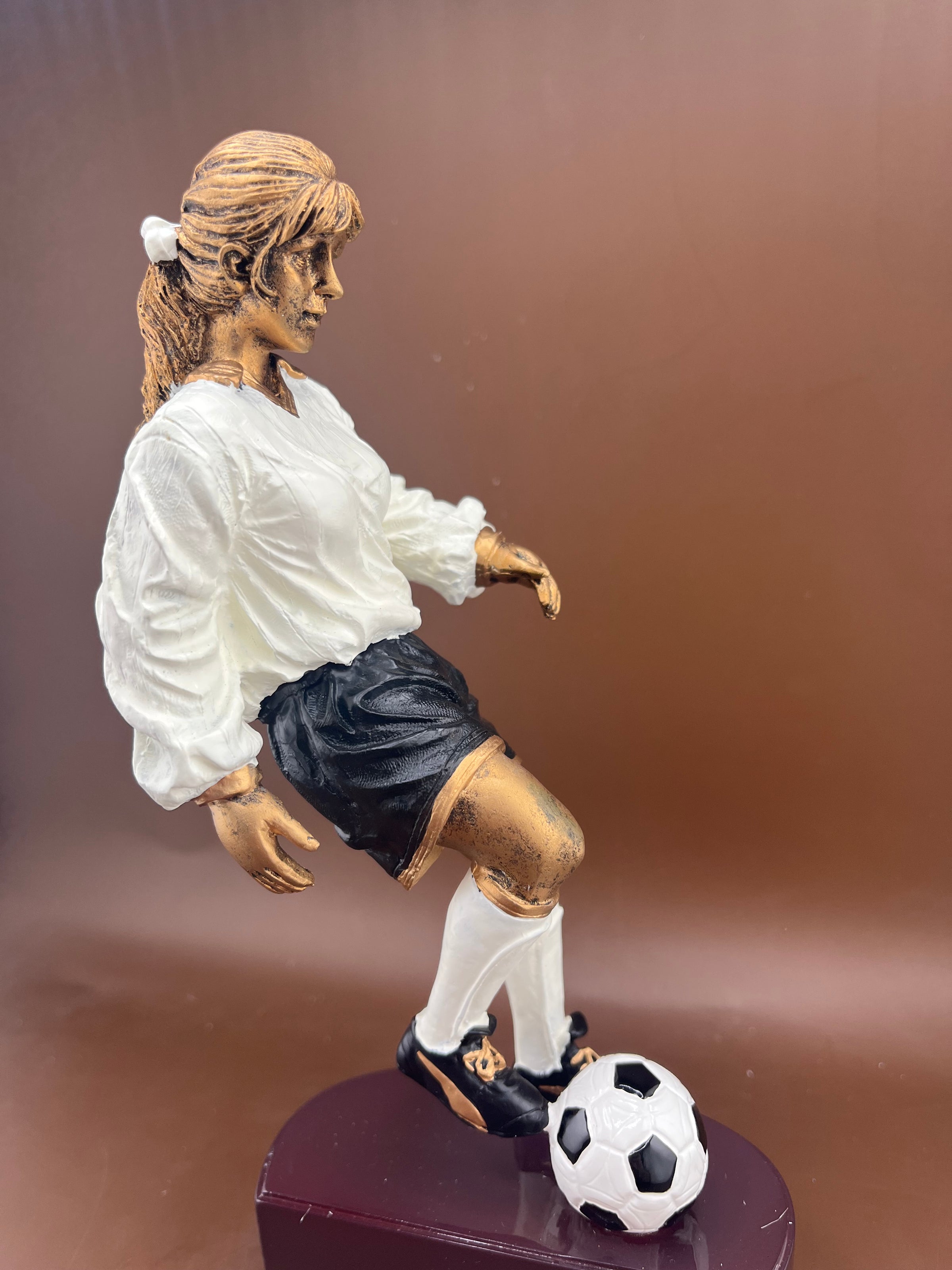 Female Soccer Player 8.25" Color Resin Trophy - view 5