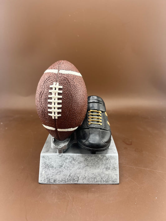 Football and Cleat 4" Resin Trophy