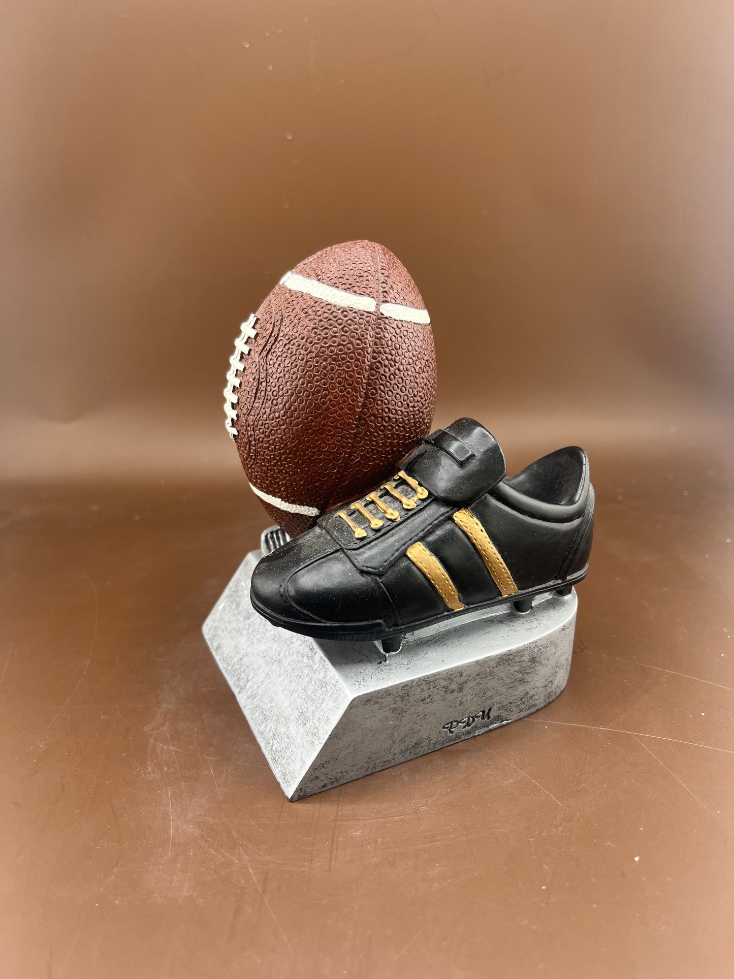 Football and Cleat 4" Resin Trophy