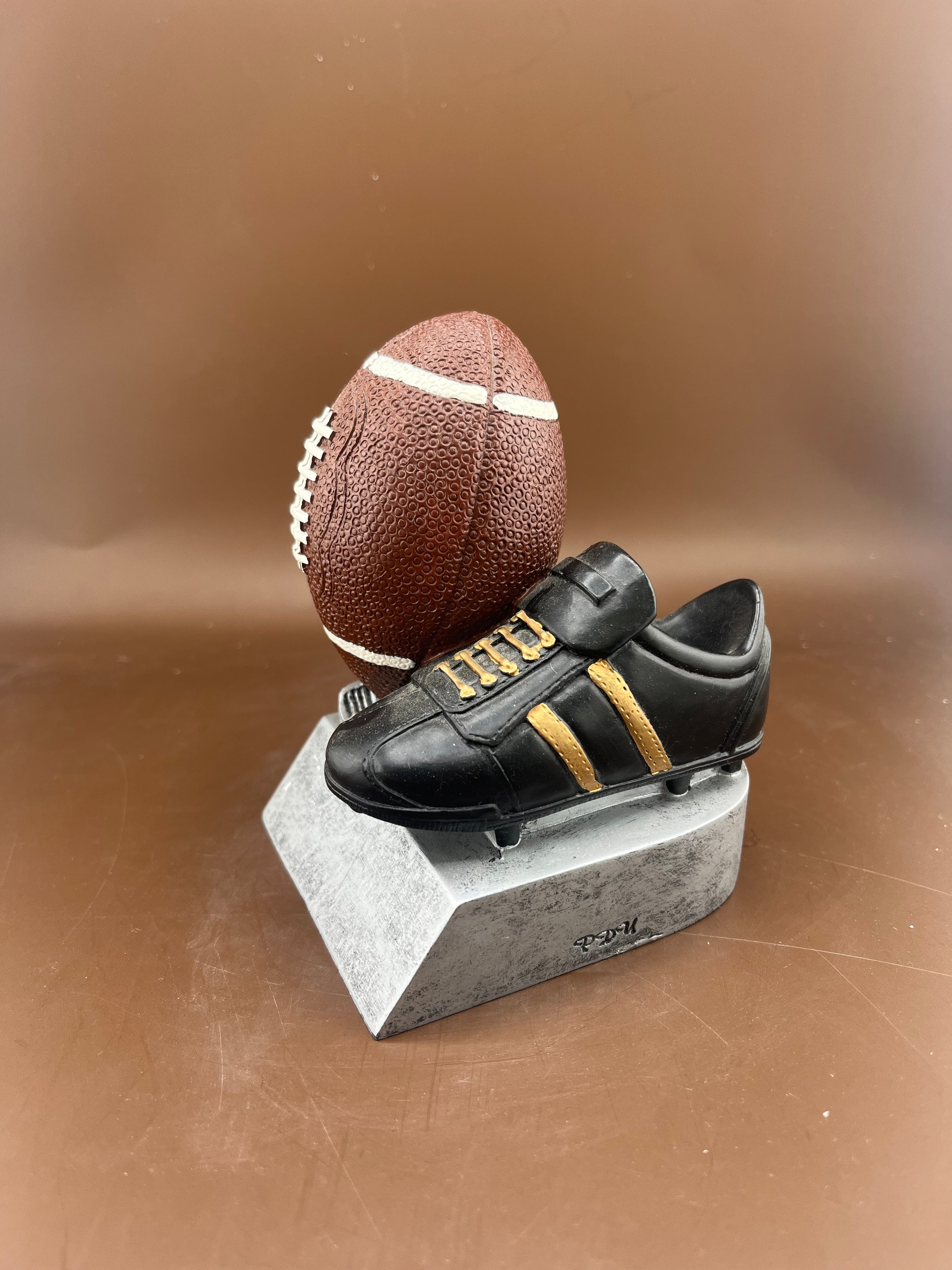 Football and Cleat 4" Resin Trophy - view 3