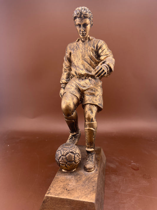 Male Soccer Player Gold 8" Resin Trophy - view 2