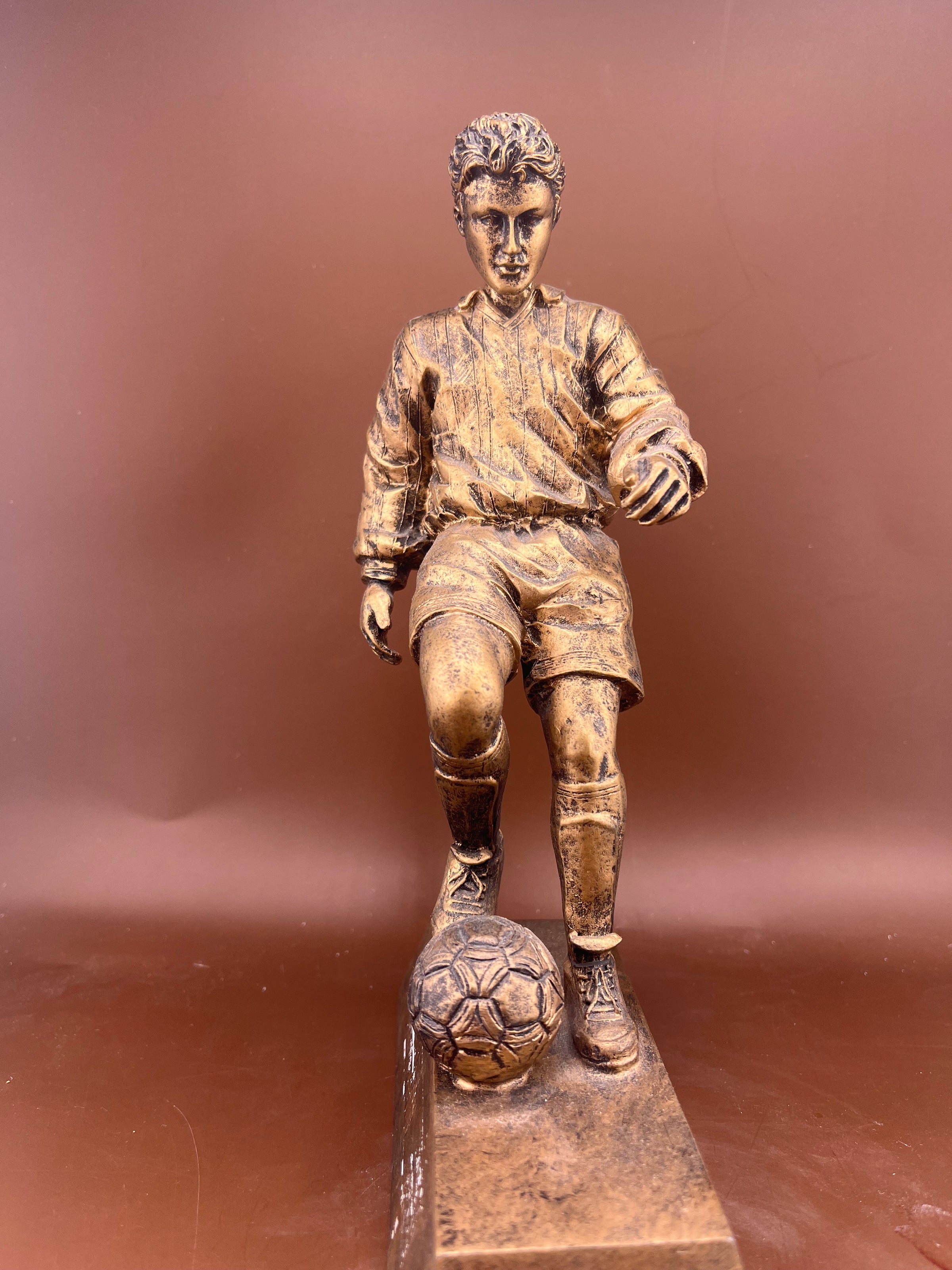 Male Soccer Player Gold 8" Resin Trophy - view 3