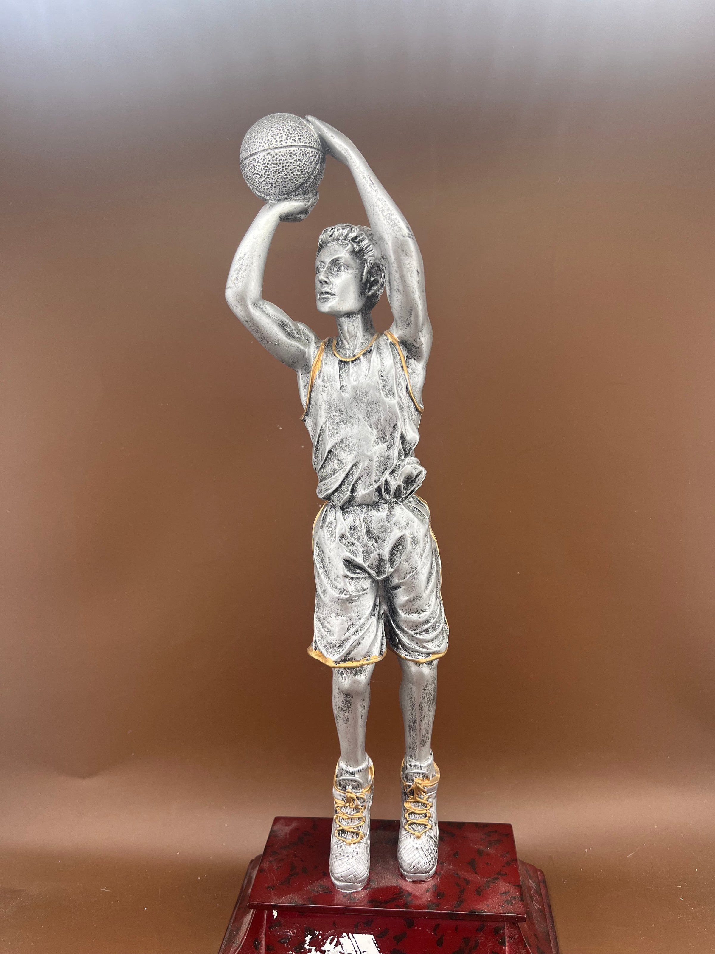 Basketball Female Gold and Silver Resin Trophy - view 5