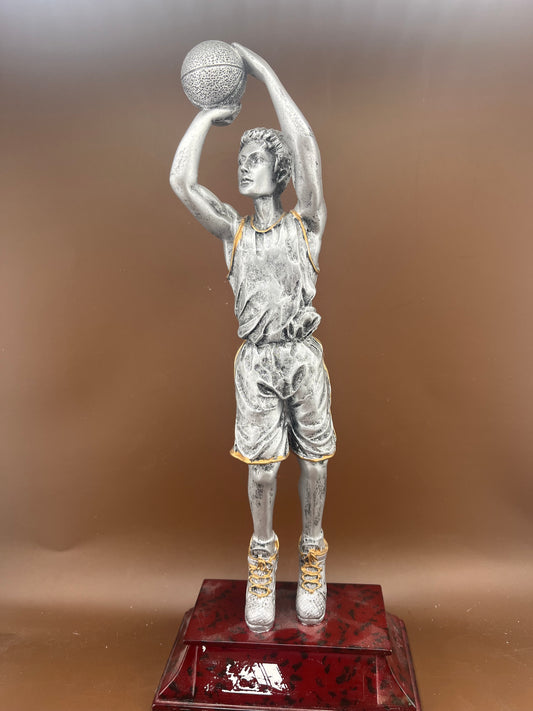 Basketball Female Gold and Silver Resin Trophy