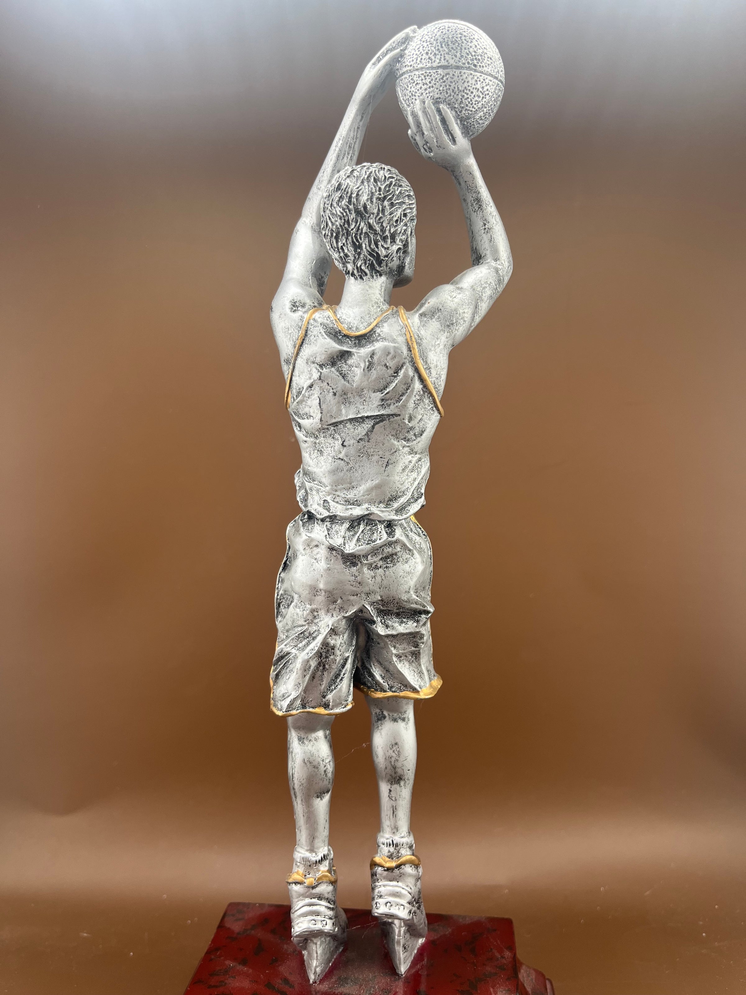 Basketball Female Gold and Silver Resin Trophy - view 3