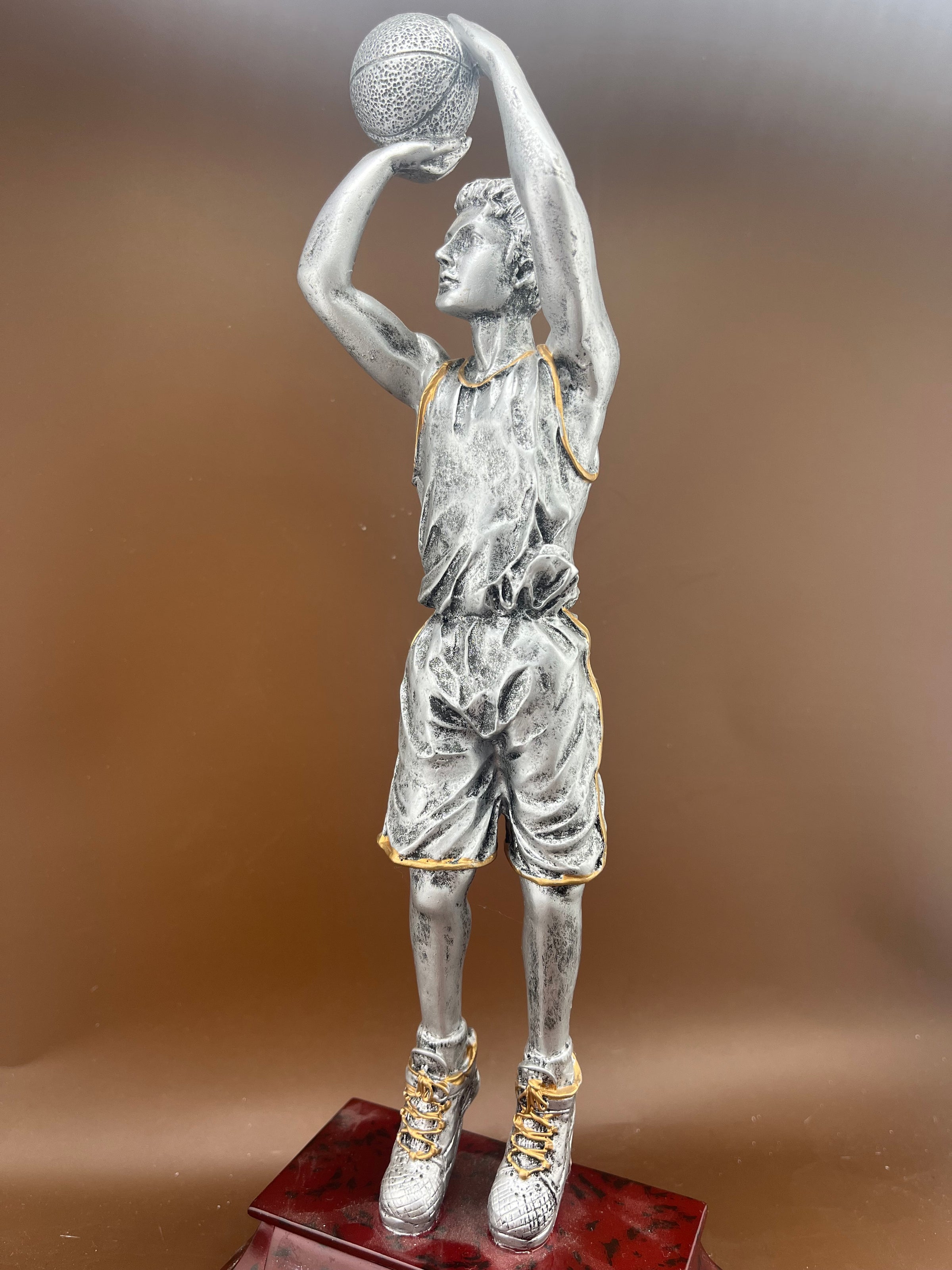 Basketball Female Gold and Silver Resin Trophy - view 4