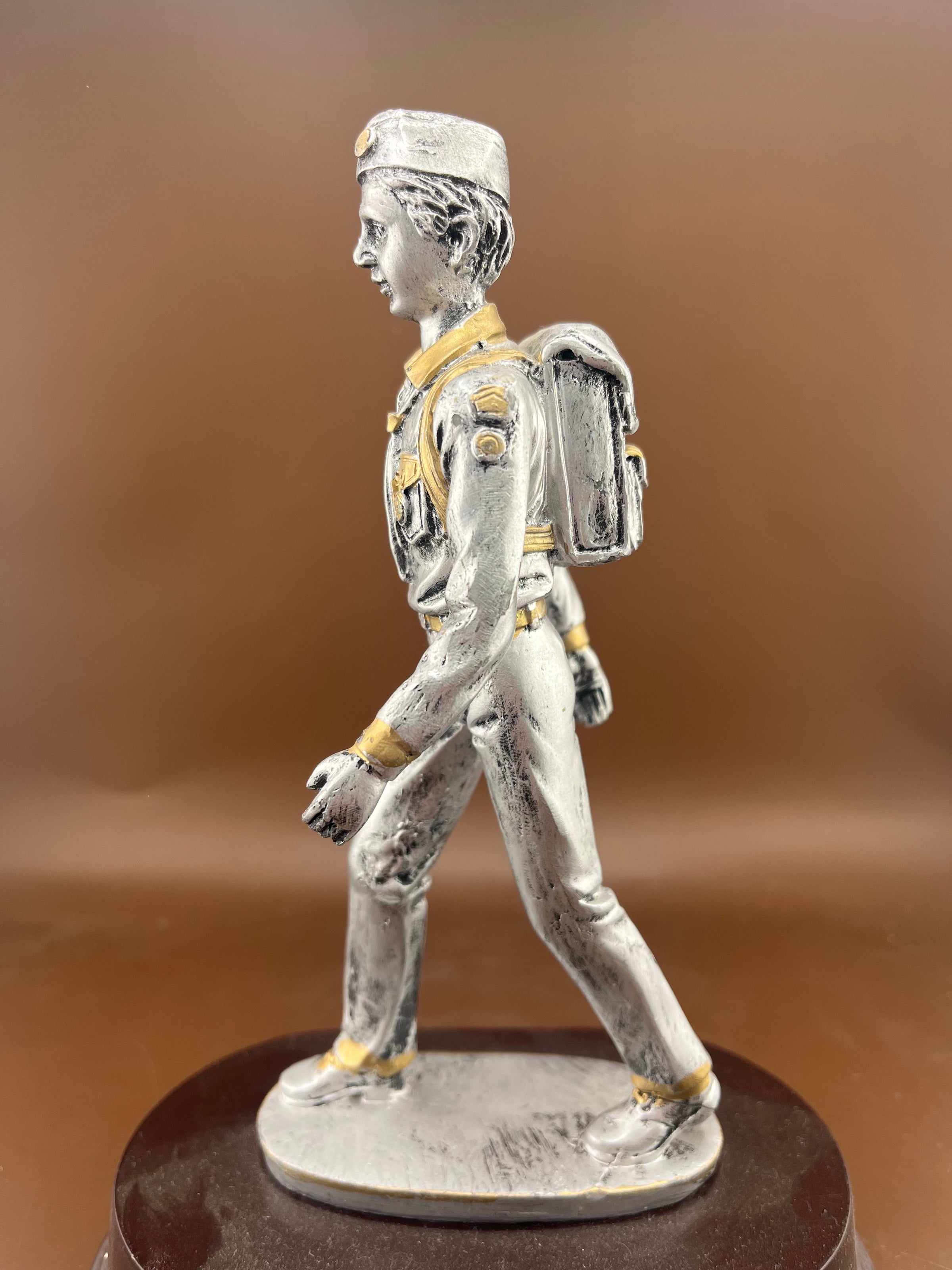 Boy Scout with Gold Trim Resin Trophy