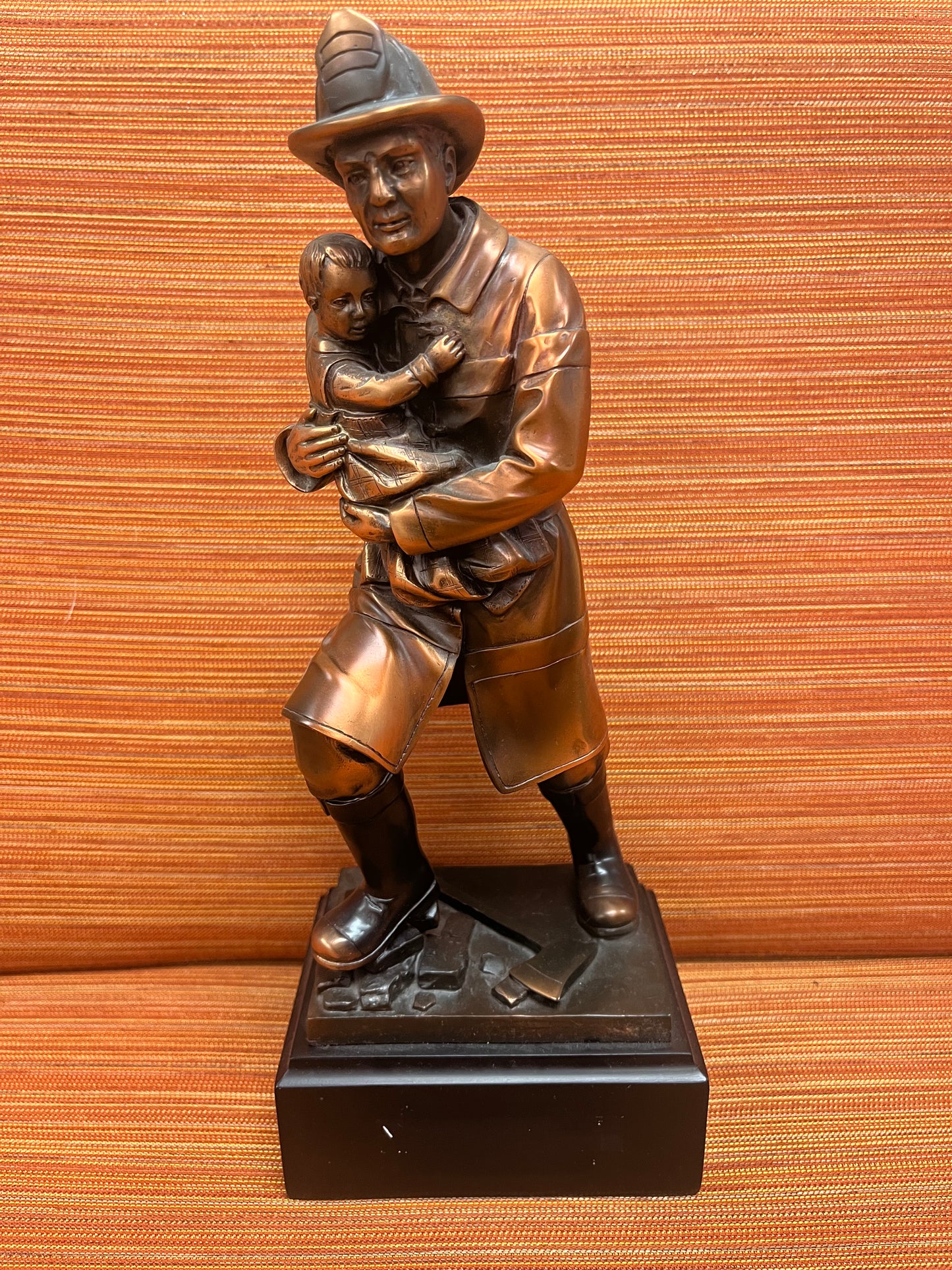 Fireman with Child 11.5" Resin Trophy