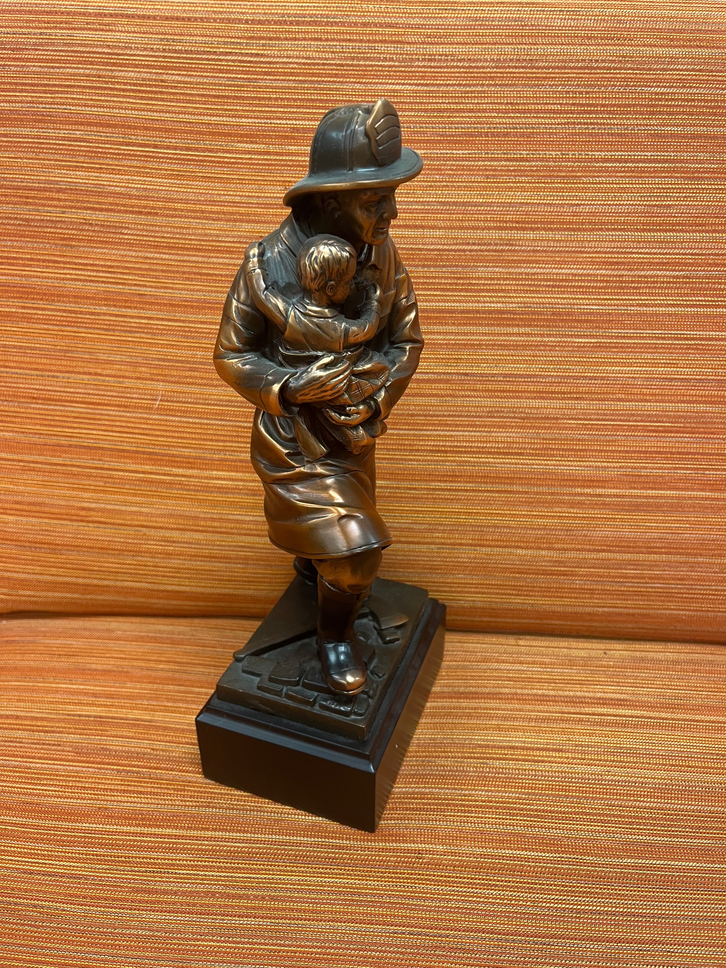 Fireman with Child 11.5" Resin Trophy - view 4